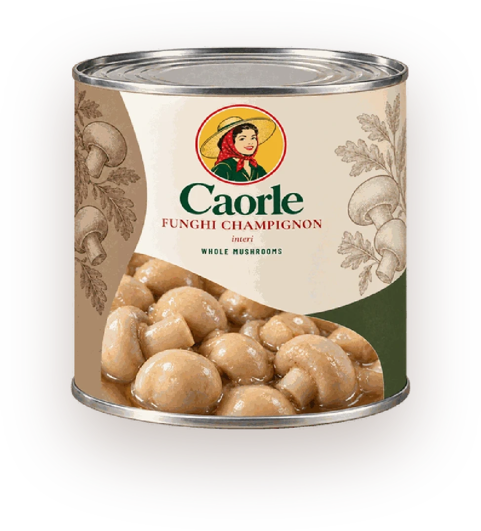 Funghi Champignon Interi — plechovka Caorle